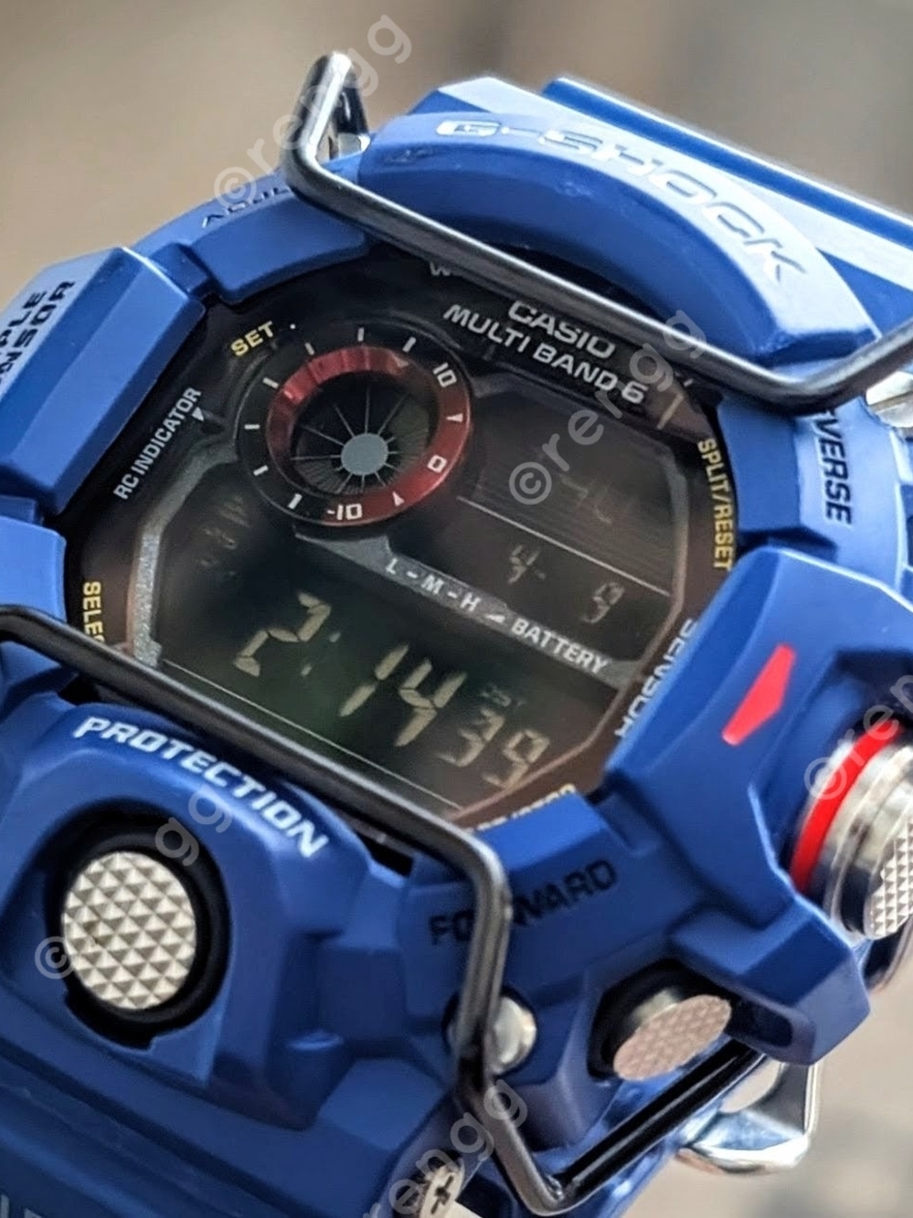 Rare G-Shock RANGEMAN Blue Digital Multi-Band6 SOLAR Triple Sensor Limited